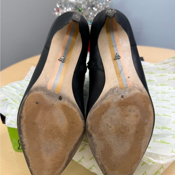 Sam Edelman Black Heeled Leather Boots with Silver Zipper Size 7.5 EUC - Picture 8 of 11